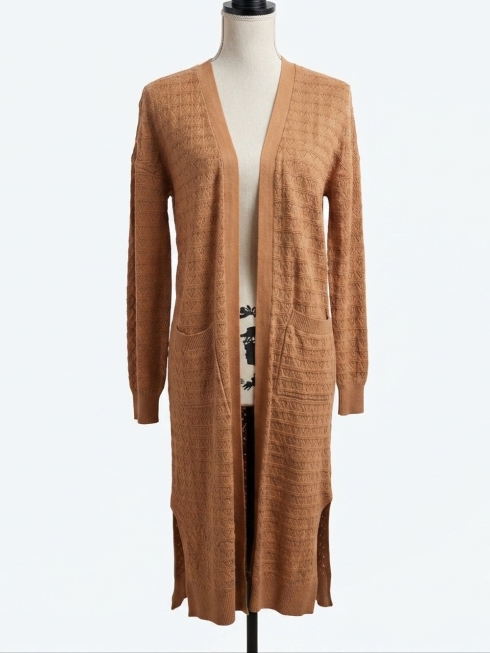 Caramel Crochet Long Duster Boho Bohemian Hippie Cotton